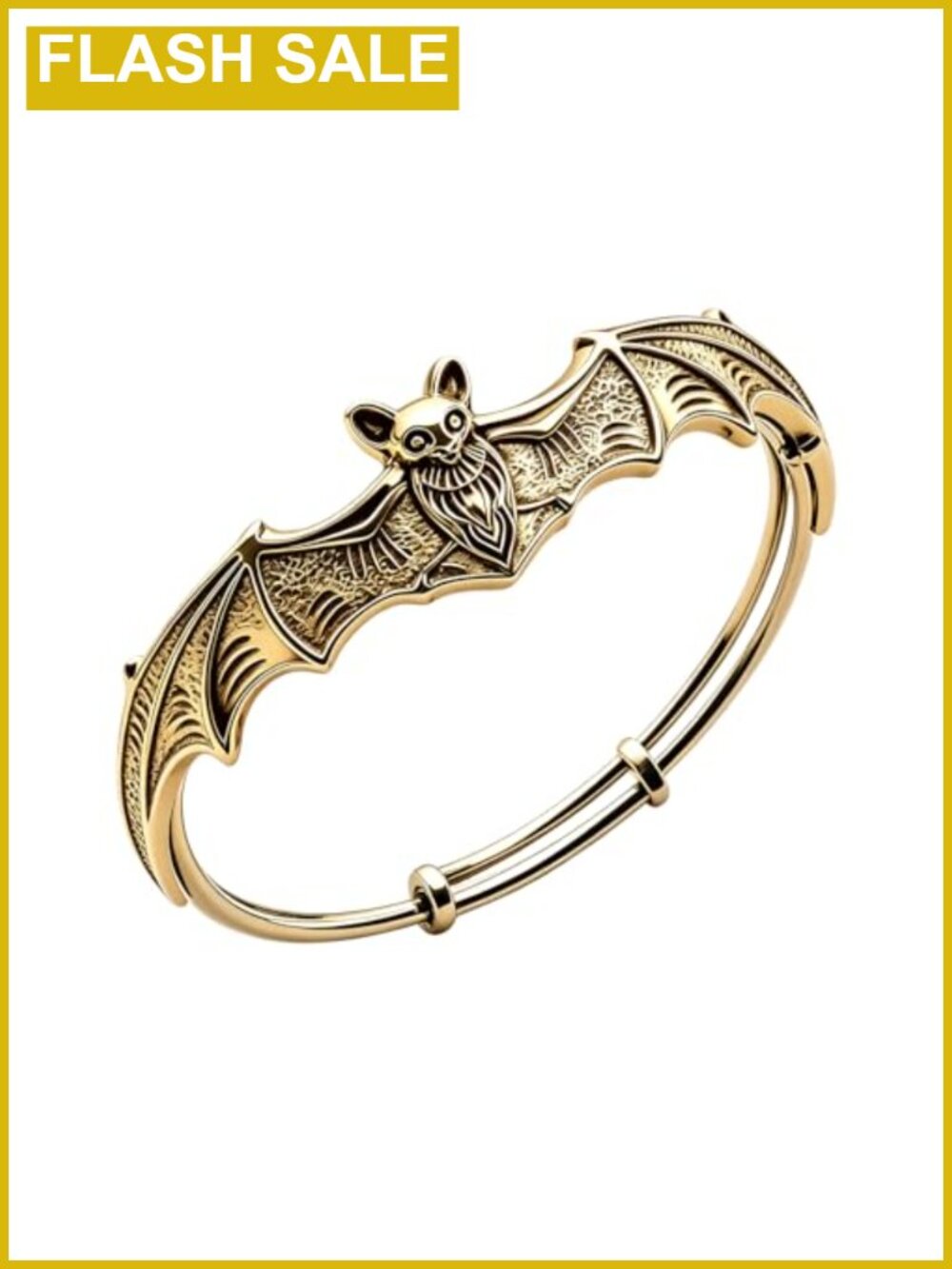 Bat Wing Bangle Bracelet Adjustable Expandable Punk Vintage Halloween Jewelry